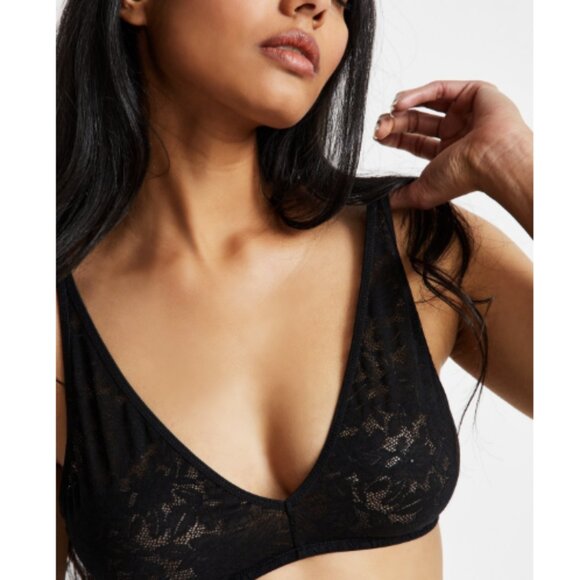 State of Day Women's Mesh Lace Bralette, Deep Black, NWT - Picture 1 of 4